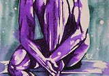 Seated male nude mixed media artwork, third piece in my Masculine Nudes mini collection