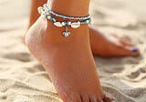 Women’s Boho Sea Shell Decorated Anklets Set