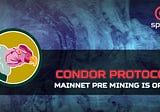 Condor Protocol Mainnet pre mining is open!