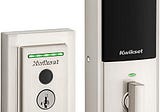 Buy Kwikset Halo Touch Contemporary Square Wi-Fi Fingerprint Smart Lock No Hub Required featuring…