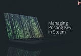 Handling Posting Key in Steem based DApps