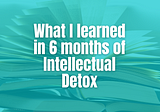 What I learned in 6 months of Intellectual Detox