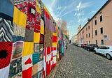 A Street Covered in Handmade Blankets
