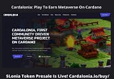Cardalonia Token Presale Update (70% Filled): The Cardalonia Metaverse Map — And Upcoming Land NFT…