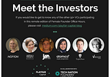 Female Founder Office Hours Event 2: Meet the Investors Part I