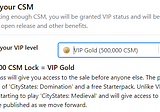 Lock your CSM for a free VIP pass