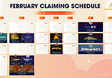 📆FEBRUARY CLAIMING SCHEDULE ON KINGDOMSTARTER