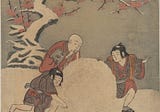 Suzuki Harunobu, Children Rolling a Large Snowball, and Eating Some as They Go, 1770, The…