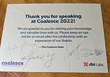 Being a first-timer speaker at Coalesce 2022