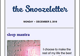Introducing The Snoozeletter!
