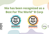 Nia Celebrates our 2022 Recognition by B Corp