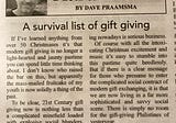 A Survival List of Gift Giving