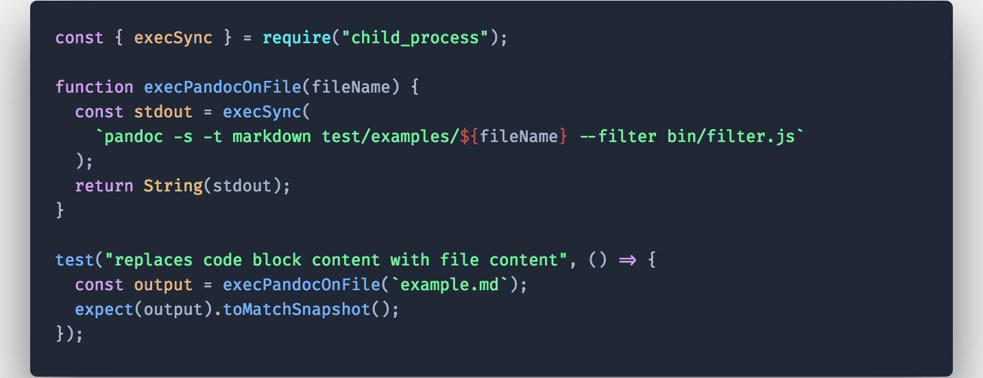 How to write pandoc plugins in Nodejs | cmichel