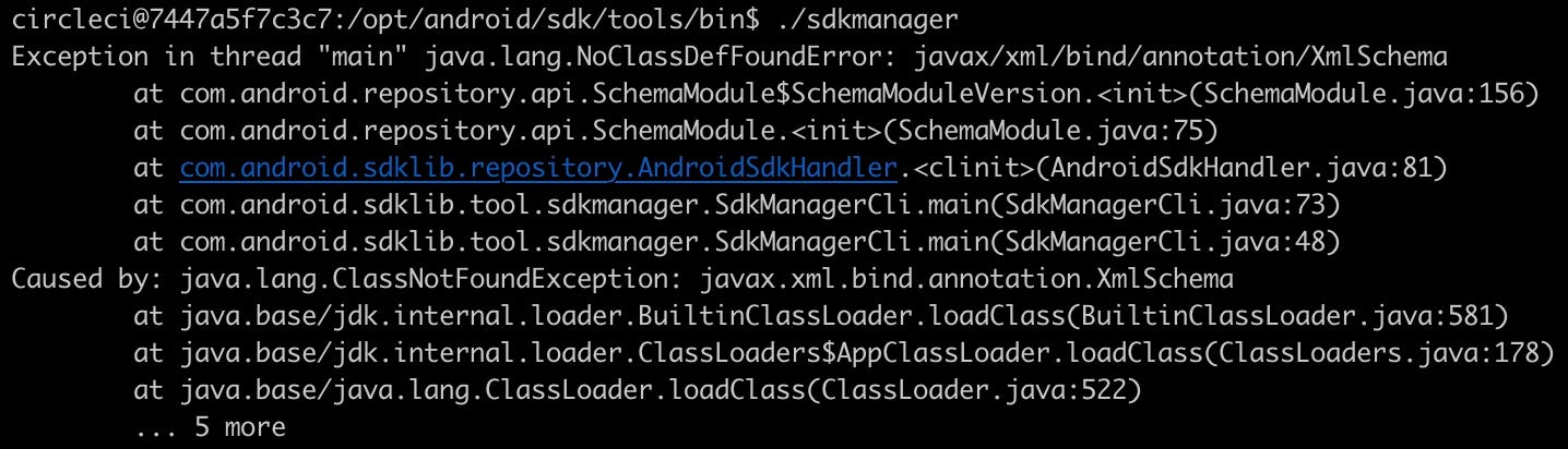 Java 11 と Android Sdk コマンドラインツール 先日circleciのandroidイメージがjdk11ベースになったことは記憶 By Jumpei Matsuda Aug Medium