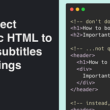The correct semantic HTML for adding subtitles to h1 tags