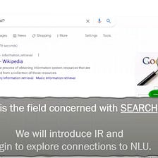 Information Retrieval (IR) and NLU