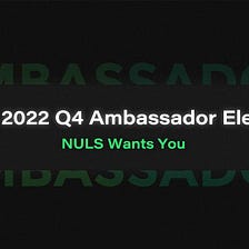 Calling All NULS 2022 Q4 Ambassador Candidates