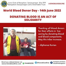 Alphonse Kurian: Championing blood donation for the last 25 years