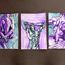 Announcing my mini collection of male nude art in watercolour and charcoal