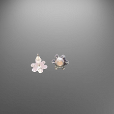 .925 Sterling Silver Rose Quartz flower post earrings .