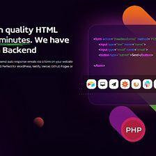 Professional HTML forms without writing a backend this fantastic tool.