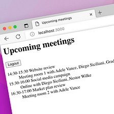 Show upcoming meetings for a Microsoft 365 user