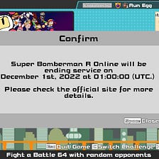 Goodbye Super Bomberman R Online