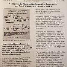 A History of the Morningside Cooperative Supermarket and Credit Union