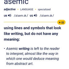 Asemic in the Cambridge Dictionary