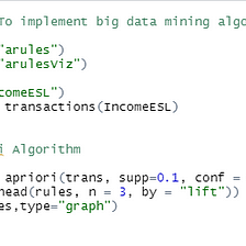 Apriori Algorithm for data mining using R