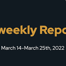 YIN Finance Biweekly Report (March 14 — March 25th, 2022)