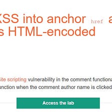 Lab: Stored XSS into anchor href attribute with double quotes HTML-encoded