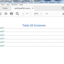 Create Table of Contents (TOC) in PDF Using Java