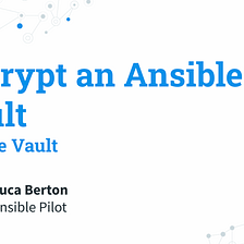 Decrypt an Ansible Vault — ansible vault