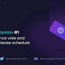 Craft Community Update #1 First governance vote and $CFT token release schedule