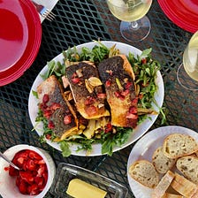 Salmon, Fennel, and Pistachio Salad with a Strawberry Vinaigrette