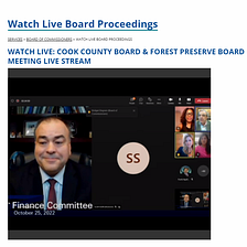 Cook County Board Finance Committee FY23 Departmental Hearings