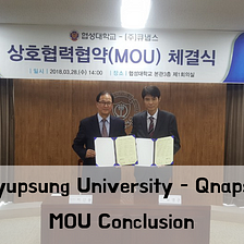 Hyupsung University and block chain professional enterprise, Qnapse had signed and conclude an…