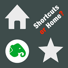 Evernote Home or Shortcuts?