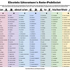 This Handy Chart Automatically Generates a Pitch for Your New Novel