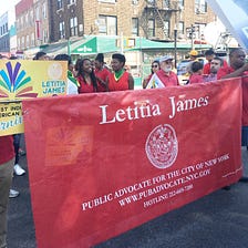 Public Advocate Letitia James sends a message to President Trump at the West Indian Day Parade