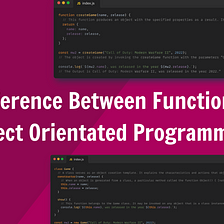The difference between functional and object orientated programming