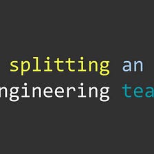 Splitting an Engineering team