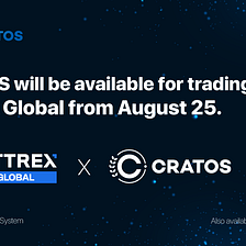 Bittrex Global will list CRATOS on August 25th, 2021