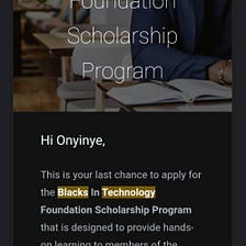 My Blacks In Technology Scholarship Phase 1 Journey