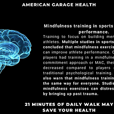 Mindfulness training in sports may improve performance.