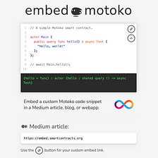 Embed Motoko: interactive smart contracts in your Medium story or blog post!