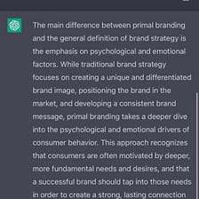 Primal Branding, Described by OpenAI ChatGPT