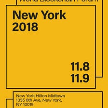 The World Blockchain Forum is Coming to New York on November 8!