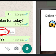 WhatsApp “delete from me” feature use case